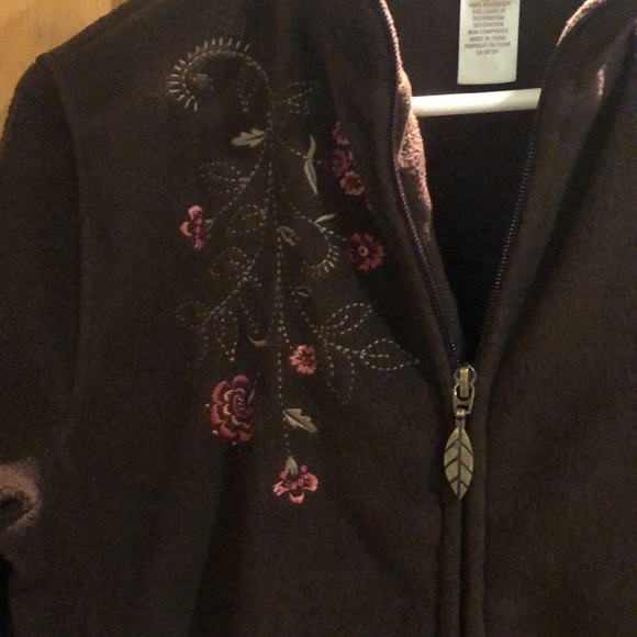 Carroll Reed, Brown fleece jacket with zipper and pockets - Picture 4 of 7